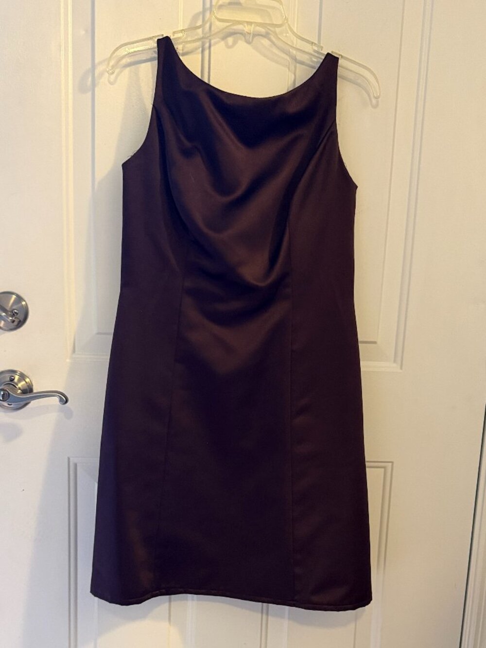 Women's Brown Sleeveless Knee-Length Dress w pink underlay skirt sz 10
